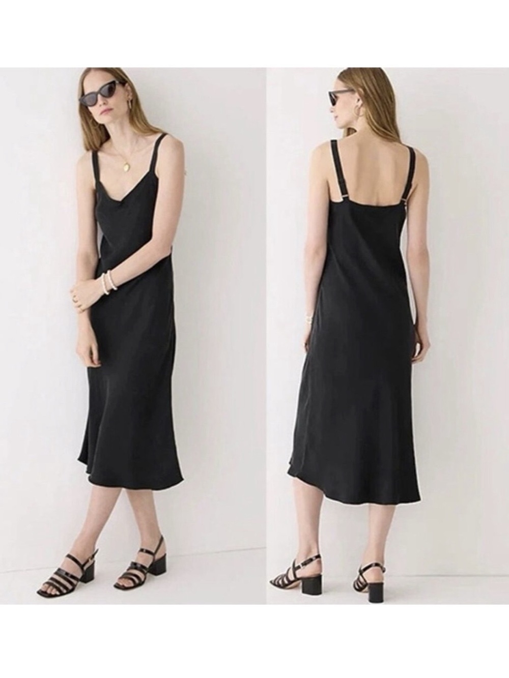J.Crew Gwyneth V-Neck Slip Dress in Cupro Blend - Size 16
